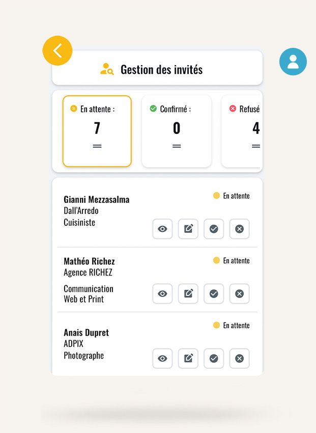 Gestion des invités