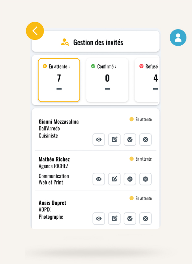 Gestion des invités