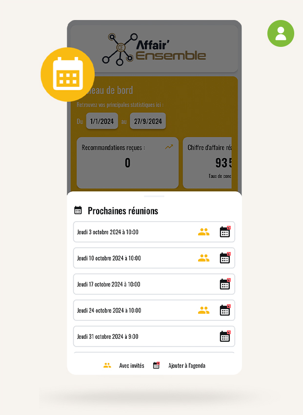 Planning des futurs événements