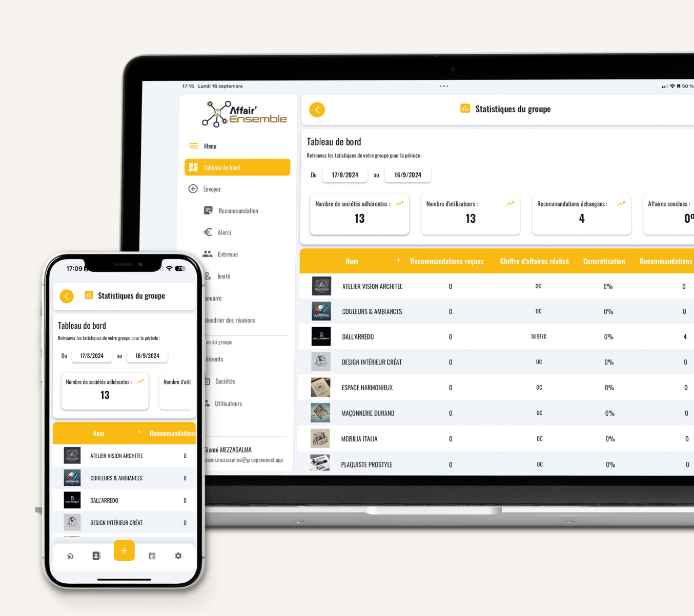 Fonctionnalités Group Connect
