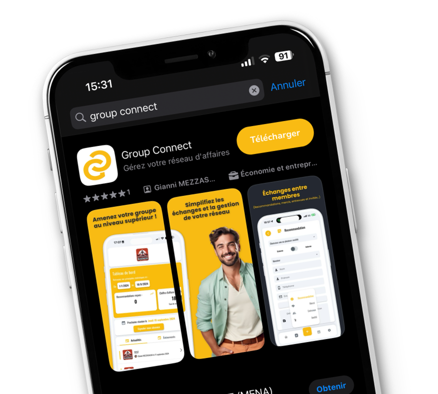 Application Group Connect sur mobile